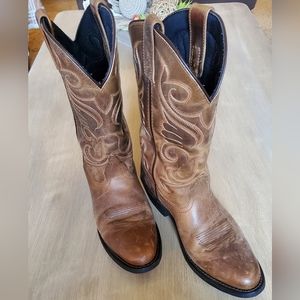 Laredo Women's Distressed Leather Brown Cowboy Boot 8.5M Style 51084